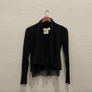 Black fitted long sleeve thin black sweater